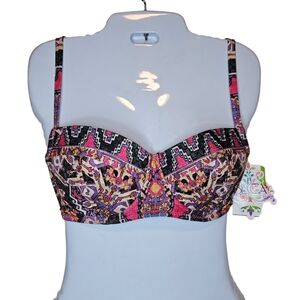 Becca by Rebecca Virtue women's multi colour Swimwear top size L